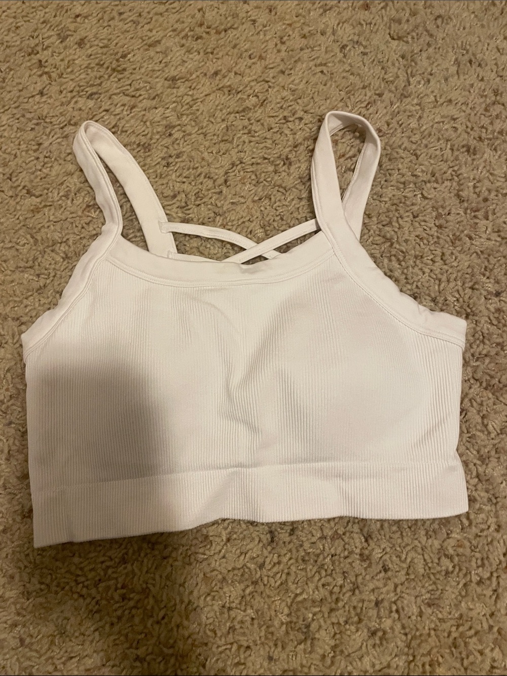 Yogalicious White Ribbed Claire Bra Tank